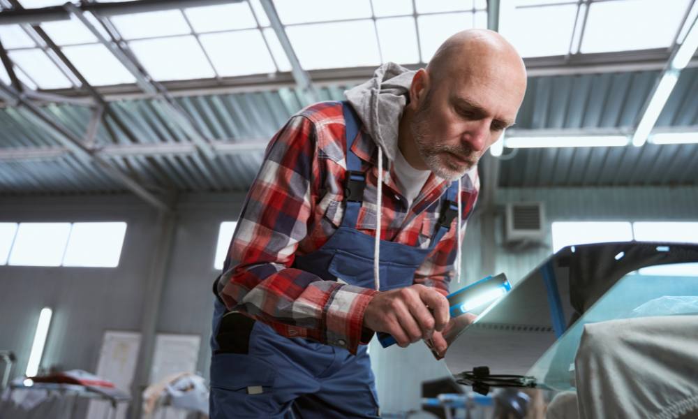 Male working